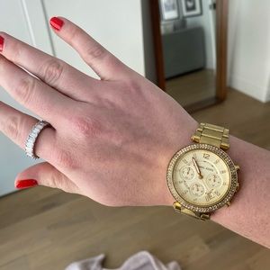 Gold Pave Michael Kors Watch